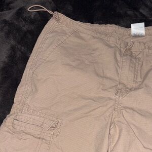 Adjustable Stylish Beige Cargo Pants 100% Cotton
